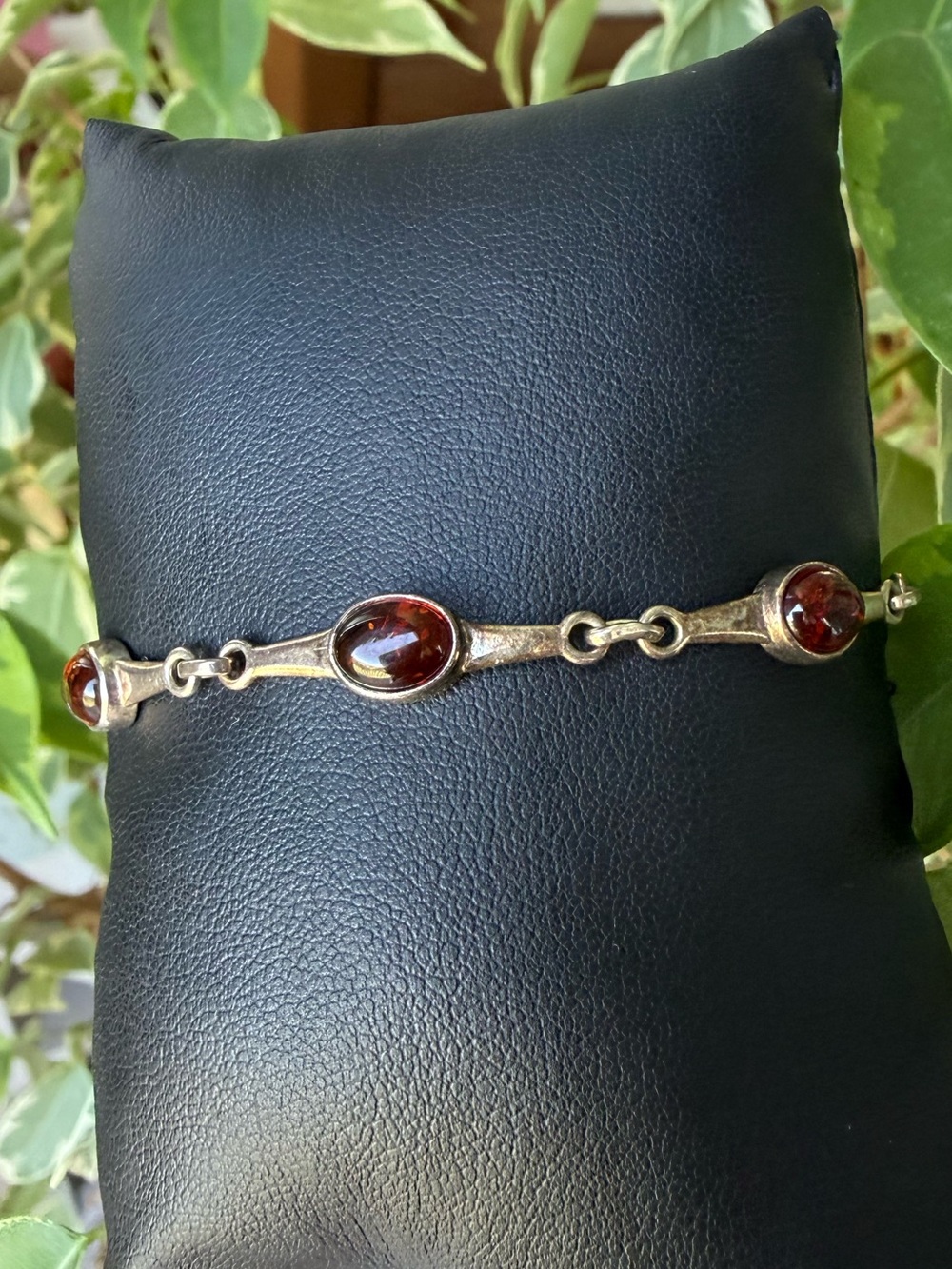 925 Vintage Amber Link Bracelet